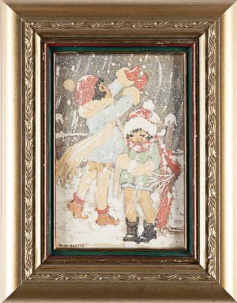 MARTHA WHEELER BAXTER (1869-1955)	 Little Girls on a Snowy Day. [WOMEN ARTISTS]